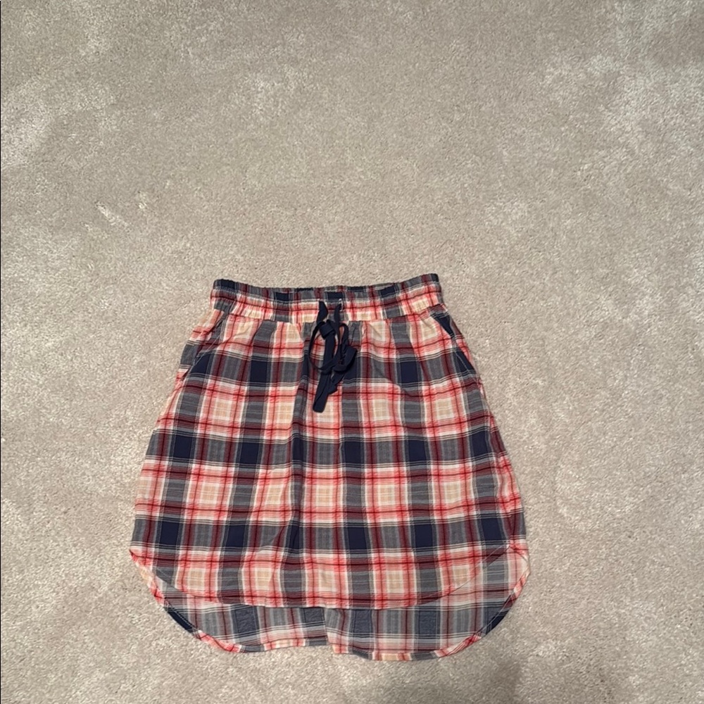 Red and Blue Mini Skirt